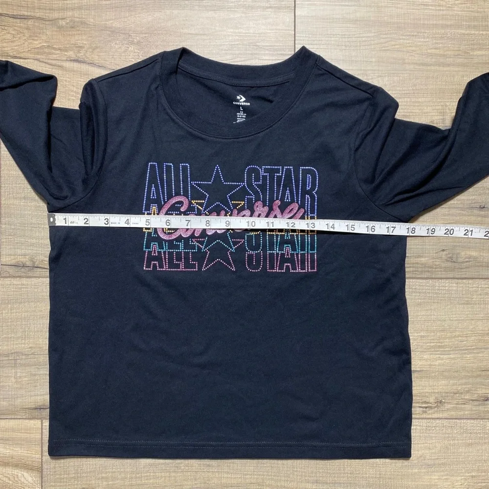 Converse Girls All Star Graphic Long Sleeve Logo Size‎ Large Black